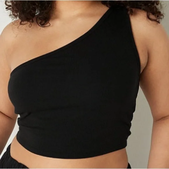 Black One Shoulder Sports Bras Size S/P - Picture 1 of 9